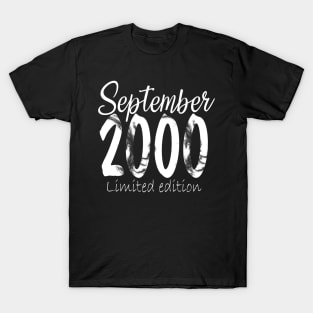 September 2000 Tee 20 Year Old Shirt 2000 20th Birthday Gift T-Shirt T-Shirt
